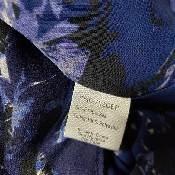 Parker Dresses size Medium Blue Floral Long Sleeve Knee Length Silk Dress AS IS - Picture 8 of 10